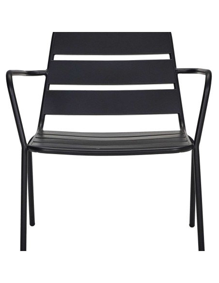 Silla Exterior con Brazos HDHelo, Metal Negro - House Doctor. Vackart