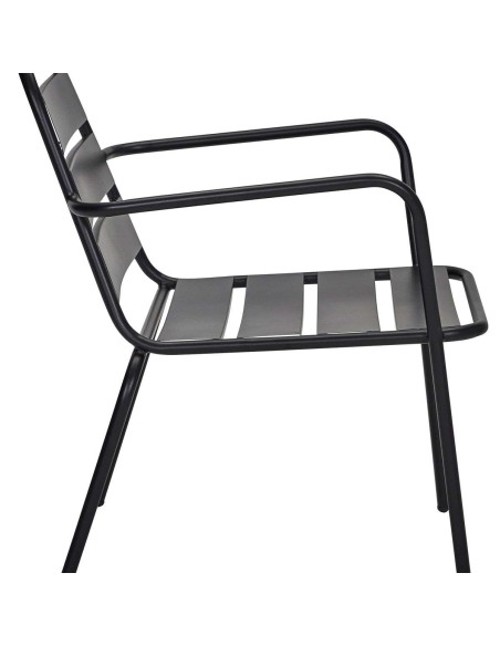 Silla Exterior con Brazos HDHelo, Metal Negro - House Doctor. Vackart
