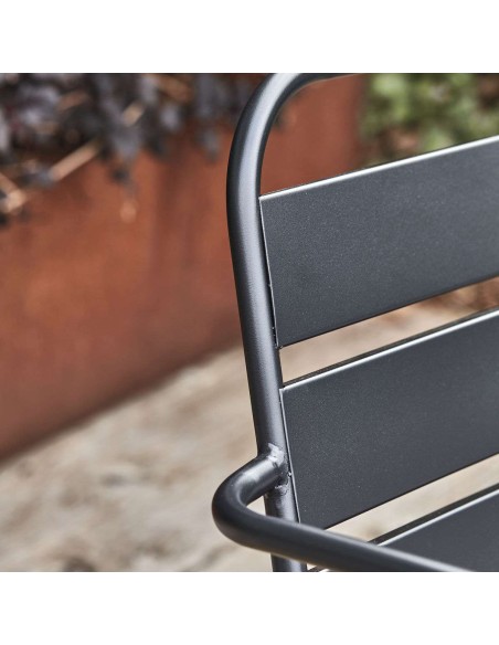 Silla Exterior con Brazos HDHelo, Metal Negro - House Doctor. Vackart