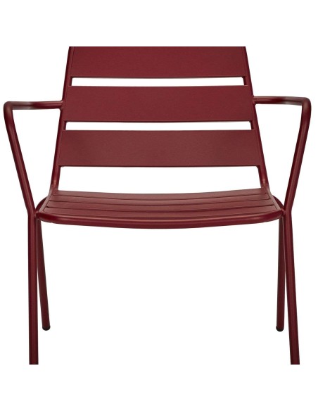 Silla Exterior con Brazos HDHelo, Metal Rojo - House Doctor. Vackart