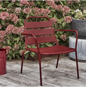 Silla Exterior con Brazos HDHelo, Metal Rojo - House Doctor. Vackart 2