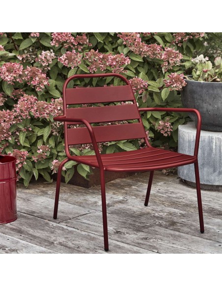 Silla Exterior con Brazos HDHelo, Metal Rojo - House Doctor. Vackart