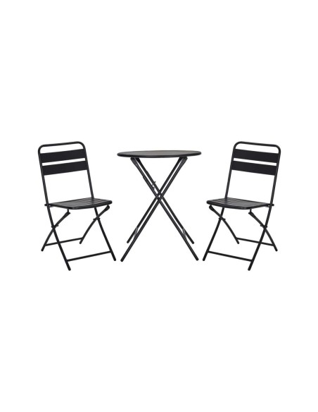 Set 1 Mesa Ø 60 cm y 3 Sillas HDHelo, Negro - House Doctor. Vackart