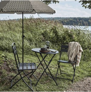 Set 1 Mesa Ø 60 cm y 3 Sillas HDHelo, Negro - House Doctor. Vackart 2