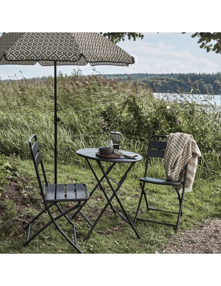 Set 1 Mesa Ø 60 cm y 3 Sillas HDHelo, Negro - House Doctor. Vackart