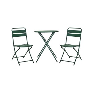 Set 1 Mesa Ø 60 cm y 3 Sillas HDHelo, Metal Verde Oscuro - House Doctor. Las exclusivas sillas de diseño nórdico de House Doctor en Vackart, tu tienda de diseño