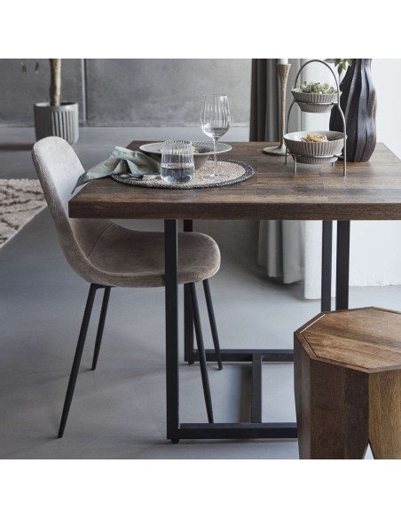 Mesa HDTnak 90x90 cm de Comedor, Mango / Metal - House Doctor. Vackart
