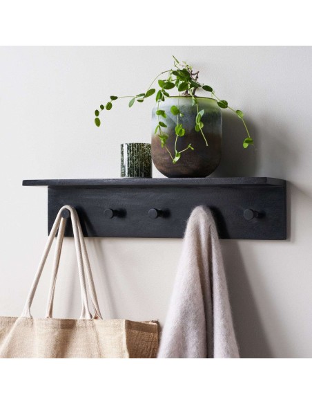 Perchero de Pared HDSate 5 Perchas, Negro - House Doctor. Vackart