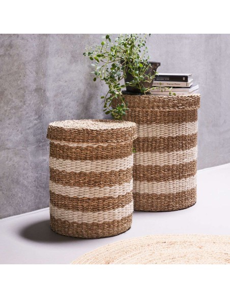 Set 2 Cestas HDGeet, Yute Natural / Marrón - House Doctor. Vackart