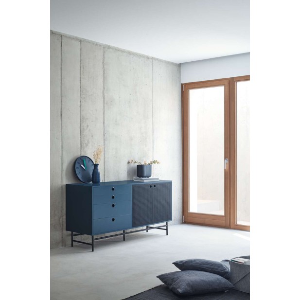 Aparador PUNTO 150x47 cm, Gris Antracita / Negro - Teulat. Vackart - Teulat. Vackart