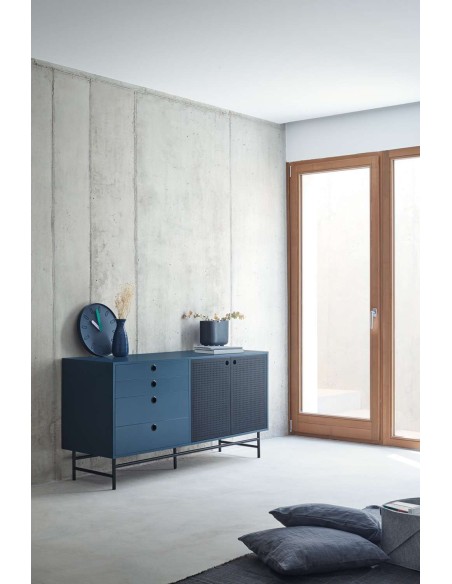 Aparador PUNTO 150x47 cm, Gris Antracita / Negro - Teulat. Vackart - Teulat. Vackart