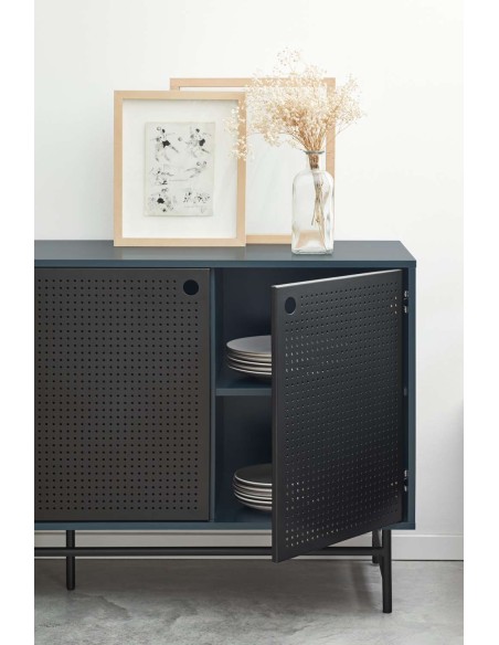 Aparador PUNTO 150x47 cm, Gris Antracita / Negro - Teulat. Vackart - Teulat. Vackart