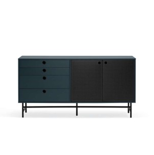 Aparador PUNTO 150x47 cm, Gris Antracita / Negro - Teulat. Los modernos y más exclusivos muebles de diseño nórdico, solo en Vackart tu tienda de diseño online.