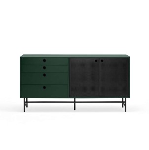 Aparador PUNTO 150x47 cm, Negro / Verde Oscuro - Teulat. Vackart. Lo más exclusivo en muebles de diseño y decoración, sólo en Vackart tu tienda de diseño.