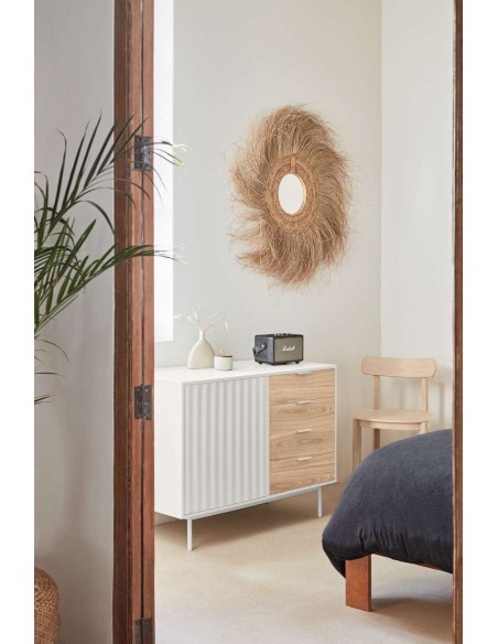 Aparador SIERRA 108x47 cm, DM Blanco / Roble - Teulat. Vackart