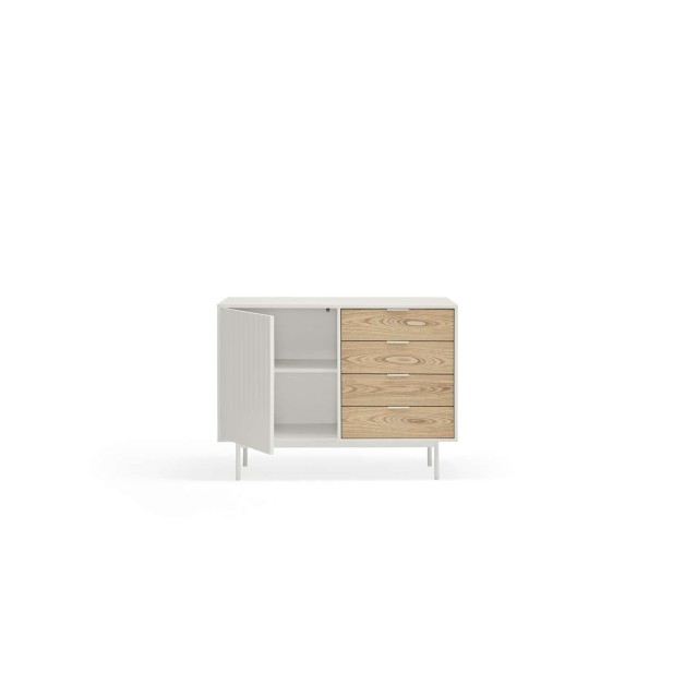 Aparador SIERRA 108x47 cm, DM Blanco / Roble - Teulat. Vackart Aparador SIERRA 108x47 cm, DM Blanco / Roble - Teulat. Vackart