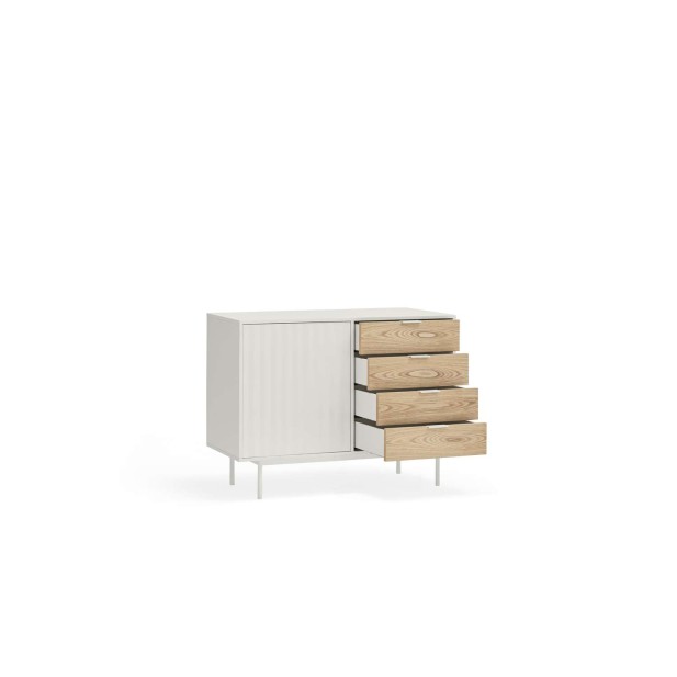 Aparador SIERRA 108x47 cm, DM Blanco / Roble - Teulat. Vackart Aparador SIERRA 108x47 cm, DM Blanco / Roble - Teulat. Vackart