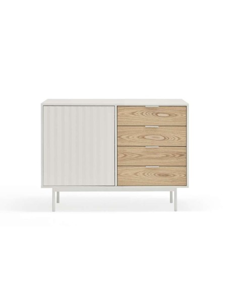 Aparador SIERRA 108x47 cm, DM Blanco / Roble - Teulat. Vackart