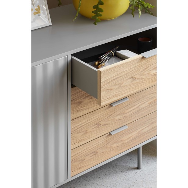 Aparador SIERRA 108x47 cm, DM Gris Claro / Roble - Teulat. Vackart