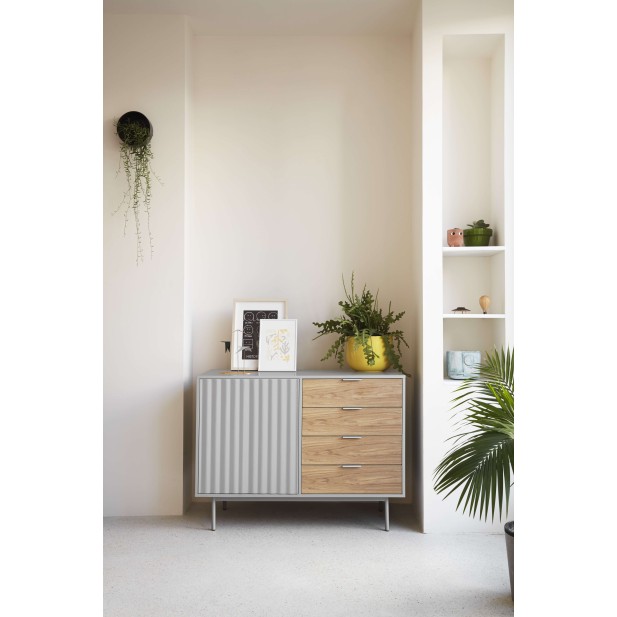 Aparador SIERRA 108x47 cm, DM Gris Claro / Roble - Teulat. Vackart
