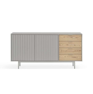 Aparador SIERRA 159x47 cm, DM Gris Claro / Roble - Teulat. Vackart