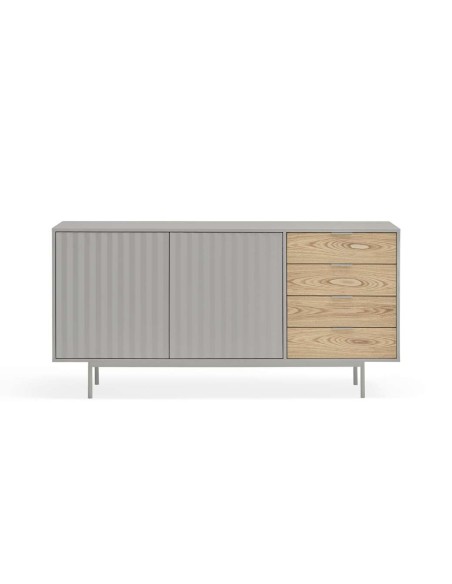 Aparador SIERRA 159x47 cm, DM Gris Claro / Roble - Teulat. Vackart