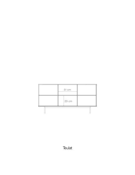 Aparador SIERRA 159x47 cm, DM Blanco / Metal - Teulat. Vackart