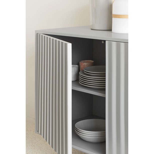 Aparador SIERRA 159x47 cm, DM Gris Claro / Metal - Teulat. Vackart