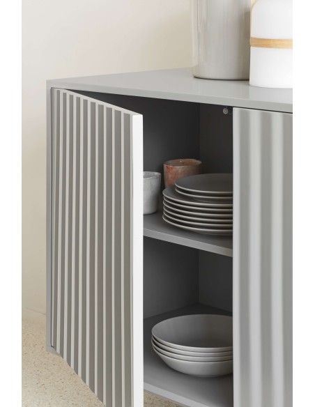 Aparador SIERRA 159x47 cm, DM Gris Claro / Metal - Teulat. Vackart