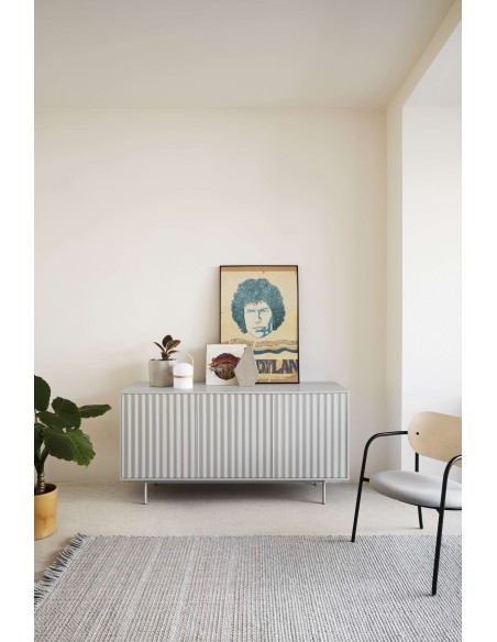 Aparador SIERRA 159x47 cm, DM Gris Claro / Metal - Teulat. Vackart