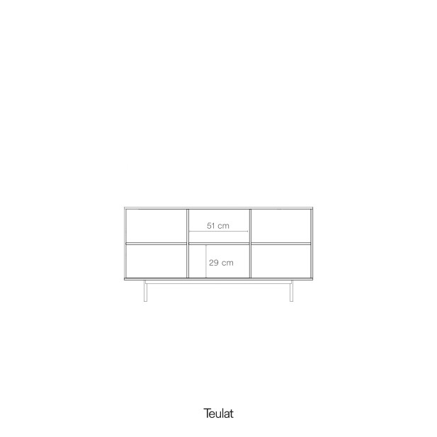 Aparador SIERRA 159x47 cm, DM Gris Claro / Metal - Teulat. Vackart