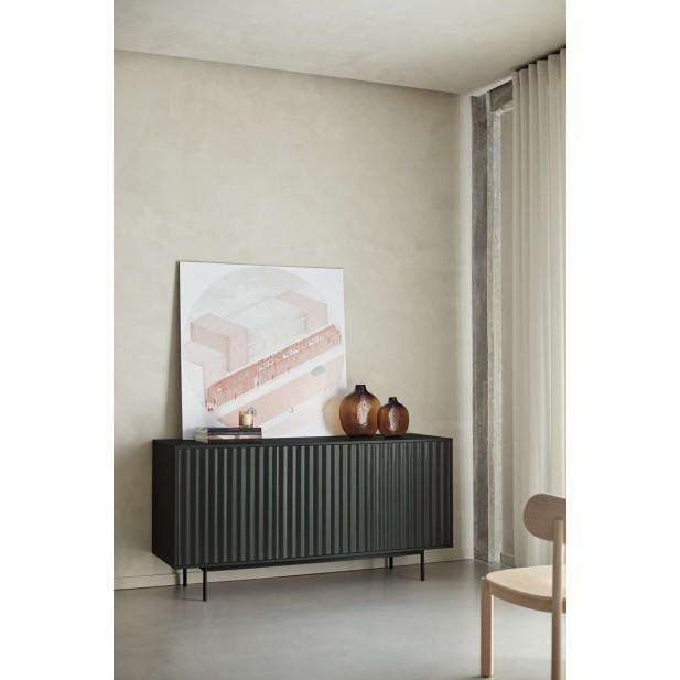 Aparador SIERRA 159x47 cm, DM Negro / Metal - Teulat. Vackart