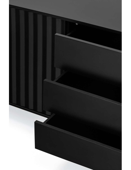 Aparador SIERRA 211x47 cm, DM / Metal Negro - Teulat. Vackart