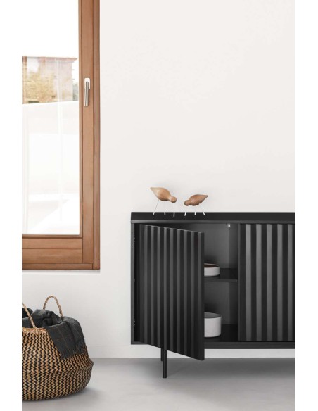 Aparador SIERRA 211x47 cm, DM / Metal Negro - Teulat. Vackart