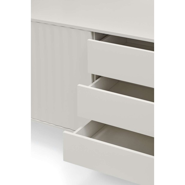 Aparador SIERRA 211x47 cm, DM / Metal Blanco - Teulat. Vackart