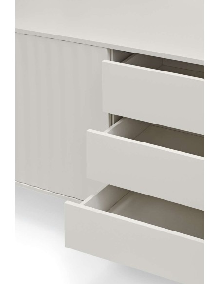 Aparador SIERRA 211x47 cm, DM / Metal Blanco - Teulat. Vackart