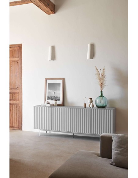 Aparador SIERRA 211x47 cm, DM / Metal Gris Claro - Teulat