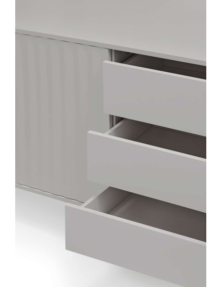 Aparador SIERRA 211x47 cm, DM / Metal Gris Claro - Teulat