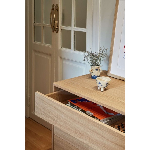 Aparador YOKO 128x45 cm, DM Teja / Roble - Teulat. Vackart