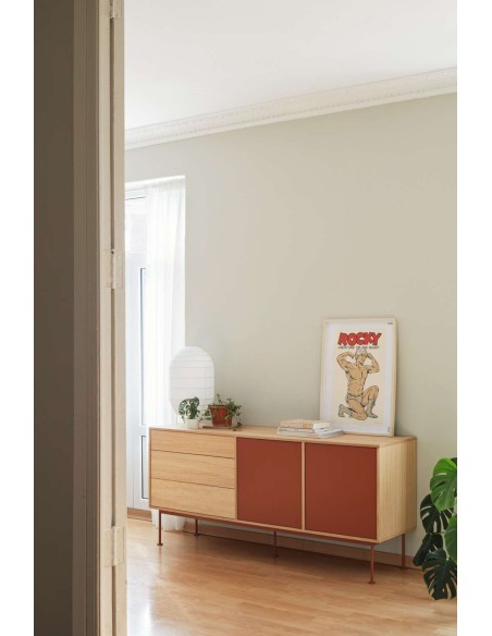 Aparador YOKO 180x45 cm, DM Teja / Roble - Teulat. Vackart