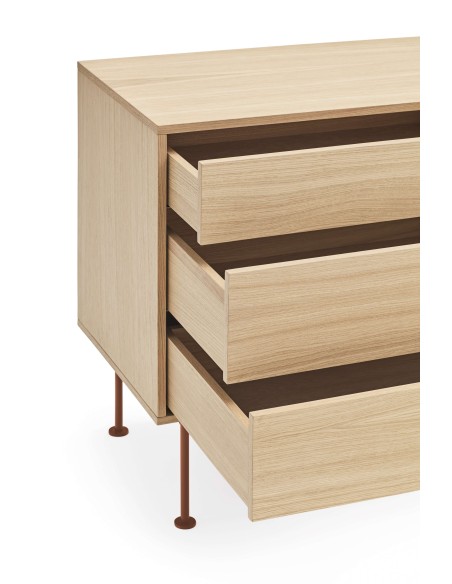 Aparador YOKO 180x45 cm, DM Teja / Roble - Teulat. Vackart