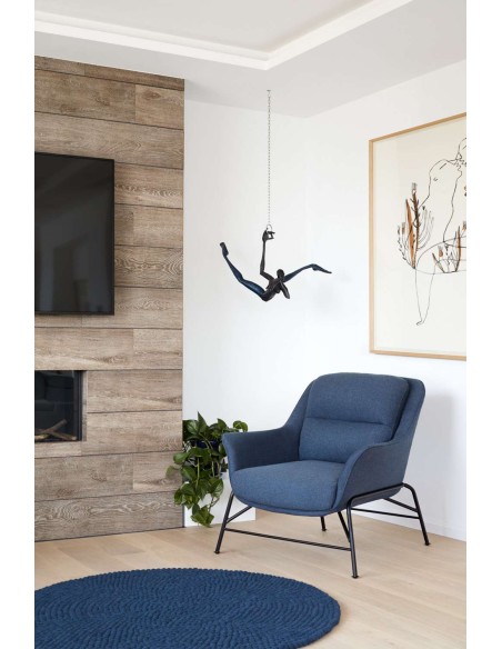 Butaca SADIRA, Textil Azul Petróleo / Metal Negro - Teulat. Vackart