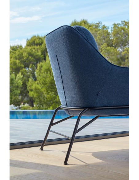 Butaca SADIRA, Textil Azul Petróleo / Metal Negro - Teulat. Vackart