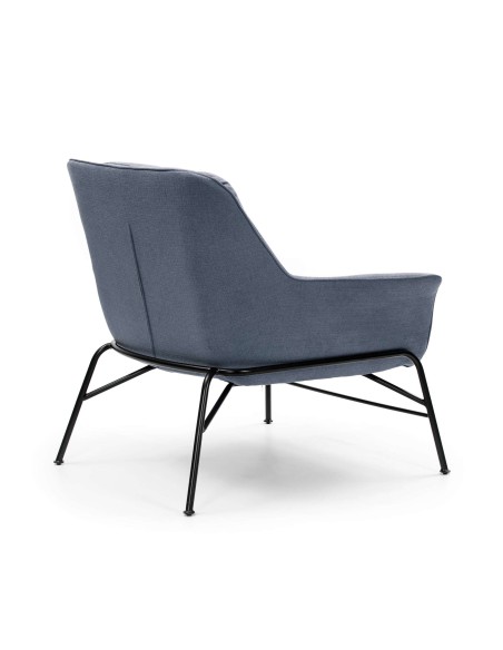 Butaca SADIRA, Textil Azul Petróleo / Metal Negro - Teulat. Vackart