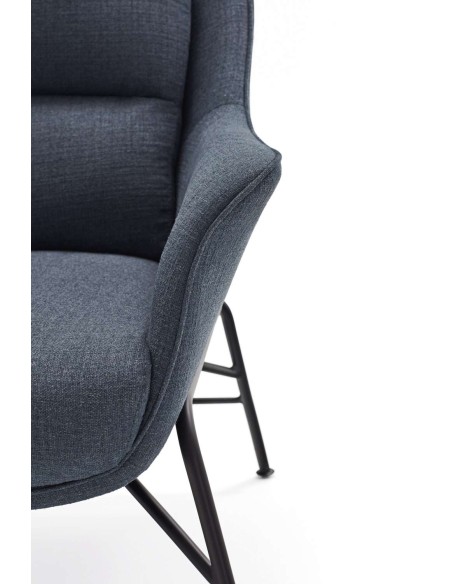 Butaca SADIRA, Textil Azul Petróleo / Metal Negro - Teulat. Vackart
