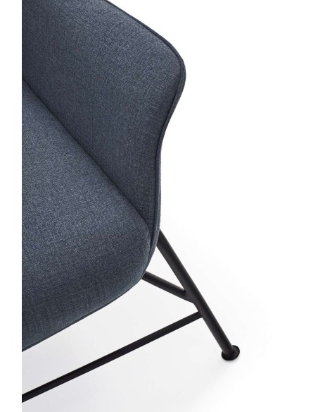 Butaca SADIRA, Textil Azul Petróleo / Metal Negro - Teulat. Vackart