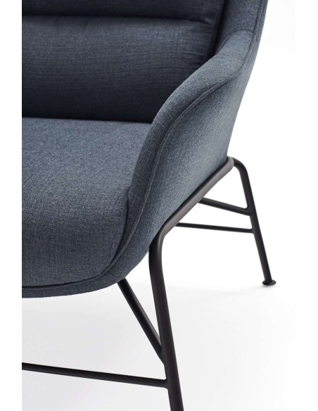 Butaca SADIRA, Textil Azul Petróleo / Metal Negro - Teulat. Vackart