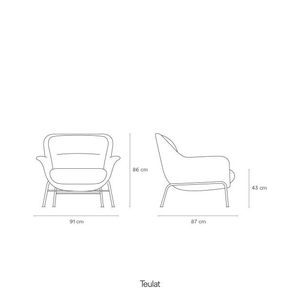 Butaca SADIRA, Textil Azul Petróleo / Metal Negro - Teulat. Vackart Butaca SADIRA, Textil Azul Petróleo / Metal Negro - Teulat. Vackart