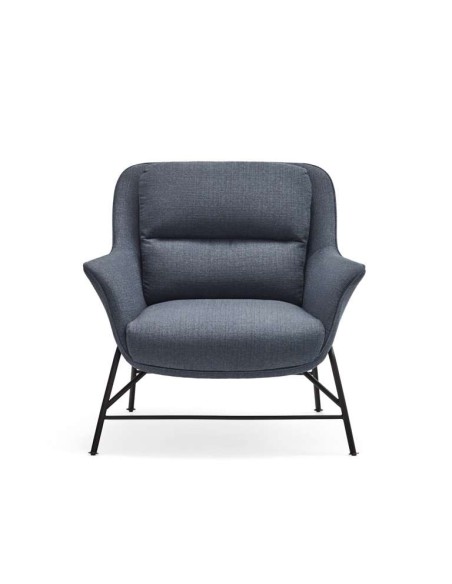 Butaca SADIRA, Textil Azul Petróleo / Metal Negro - Teulat. Vackart