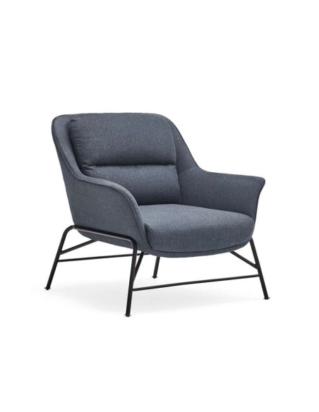 Butaca SADIRA, Textil Azul Petróleo / Metal Negro - Teulat. Vackart